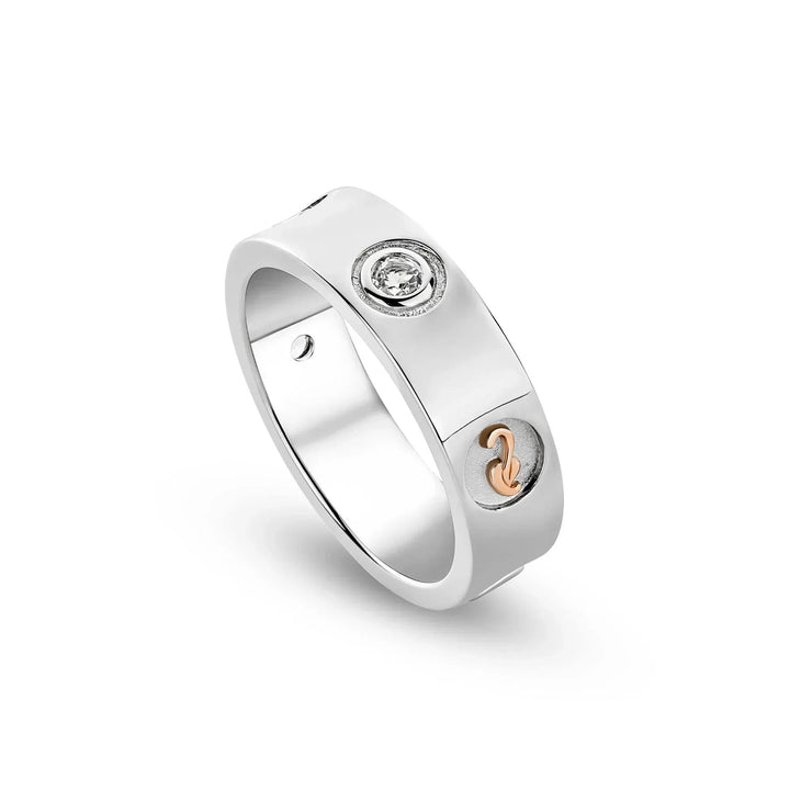 Clogau Silver Tree of Life Insignia White Topaz Ring
