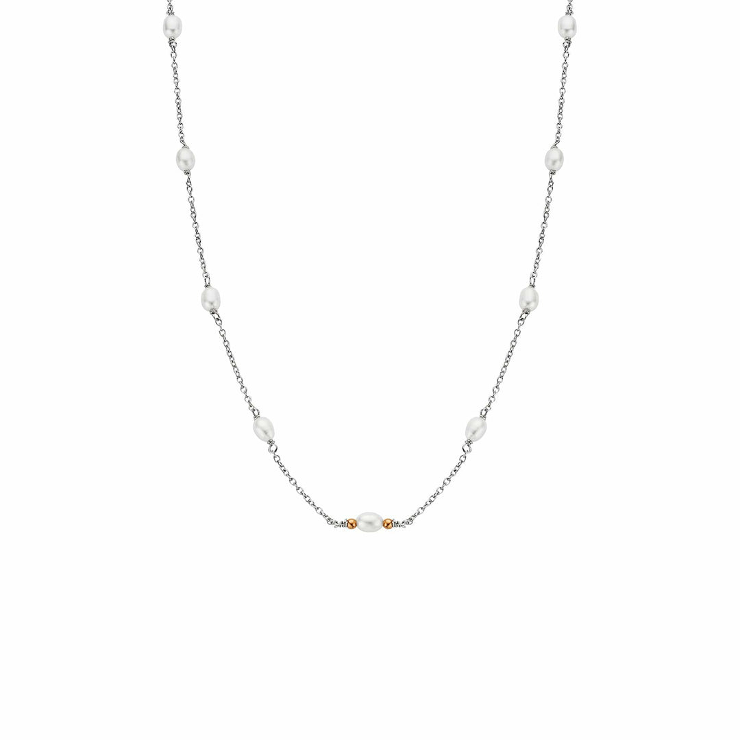 Nature's Wonder Sterling Silver Pearl Choker Necklace - Elegant Beachcomber Design