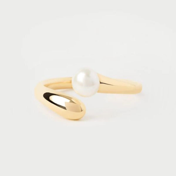 PDPAOLA Gold La Perla Pearl Ring