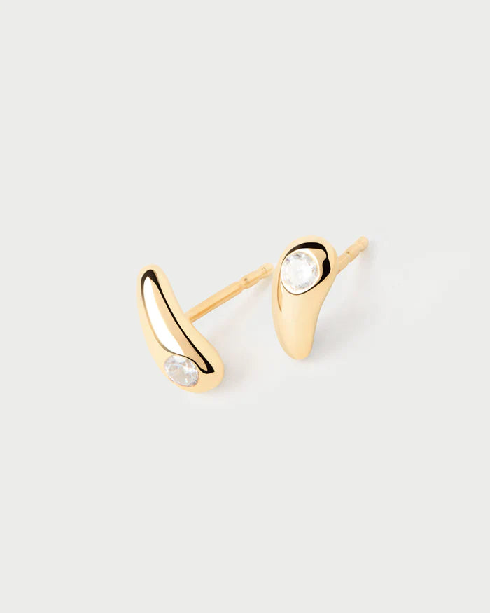 PDPAOLA Gold Serena Stud Earrings