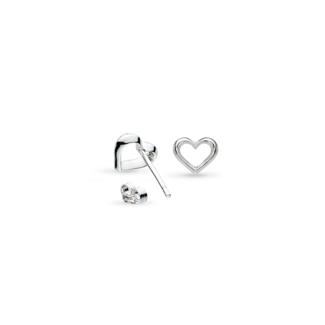 Kit Heath Silver Love Heart Stud Earrings