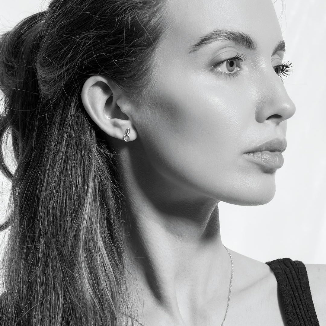 Kit Heath Silver Mini Infinity Stud Earrings