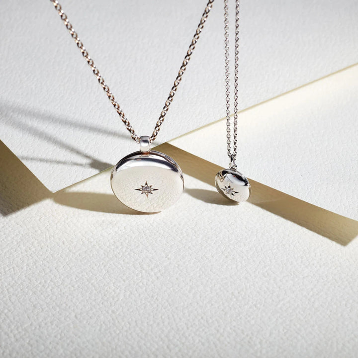 Astley Clarke Mini Star Locket Necklace - Personalized Sterling Silver or Gold Vermeil