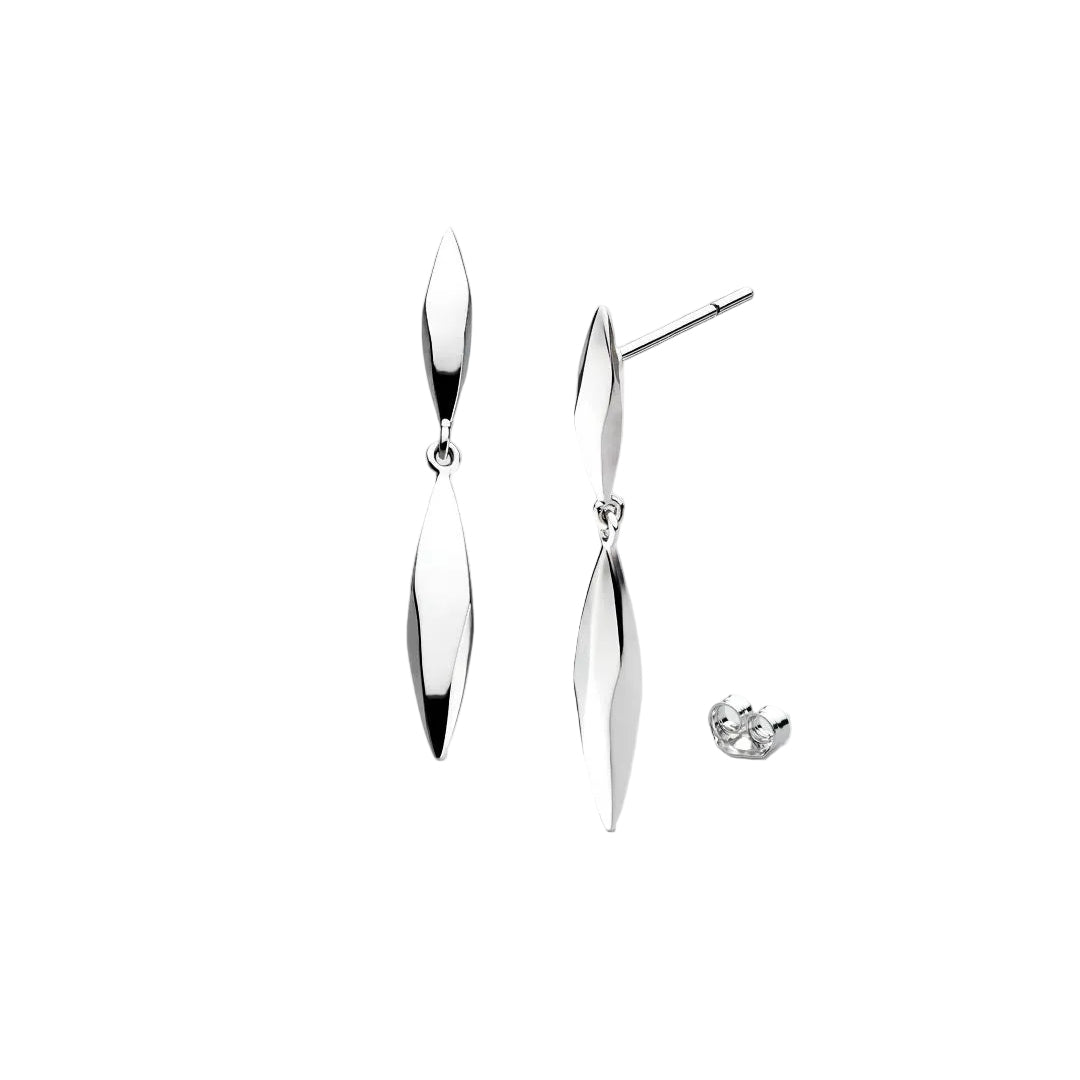 Kit Heath Glint Geo Stud Drop Earrings Sterling Silver