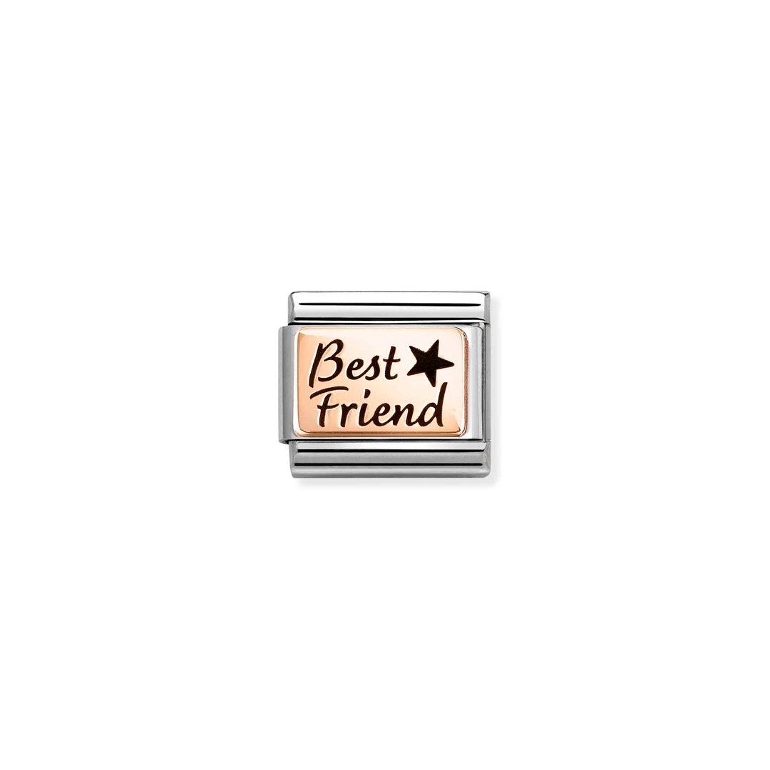 Nomination Rose Gold Classic Plates Best Friends Charm