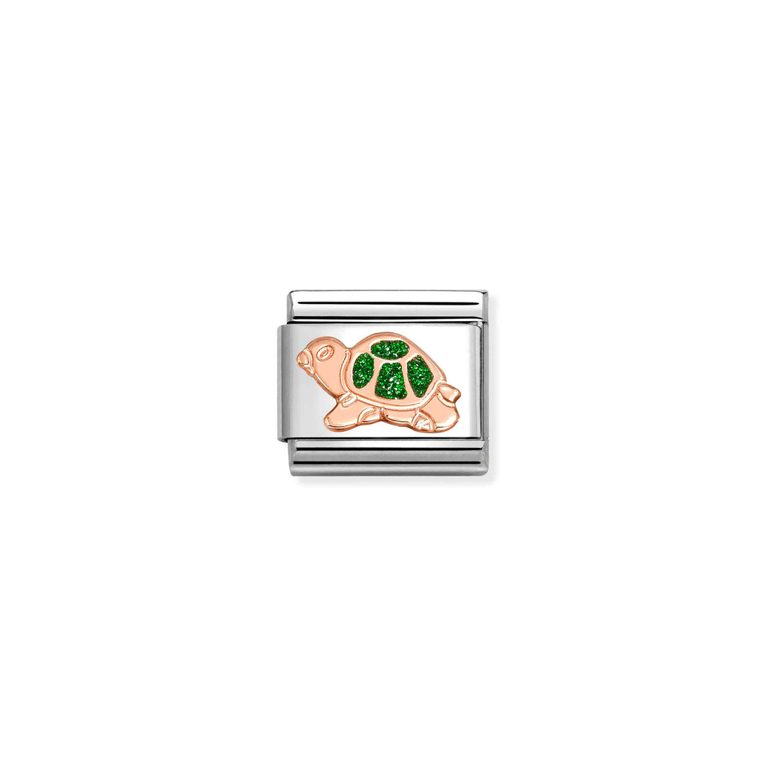 Nomination Classic Rose Gold Glitter Symbols Turtle Charm