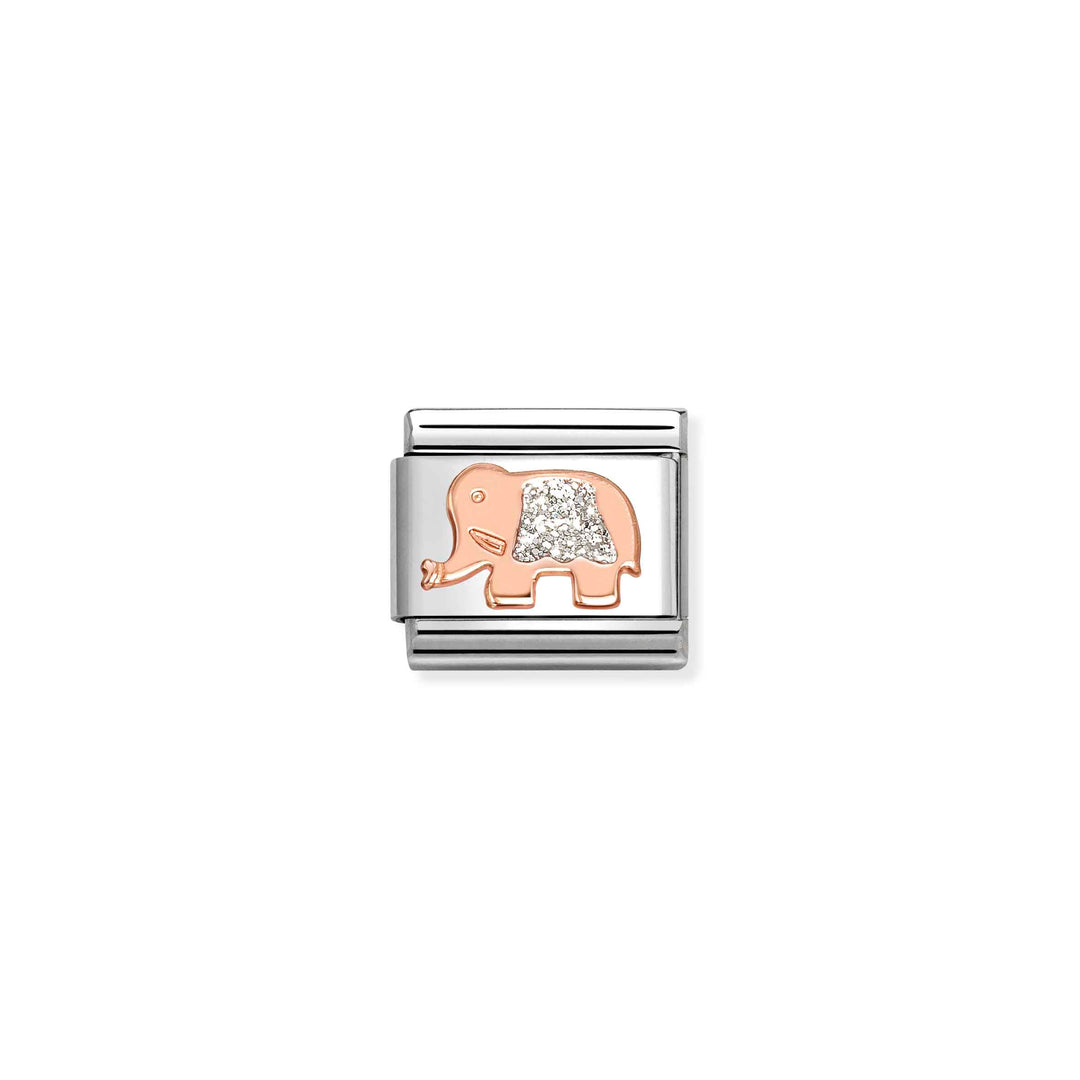 Nomination Bonded Rose Gold Classic Glitter Symbols Elephant Charm