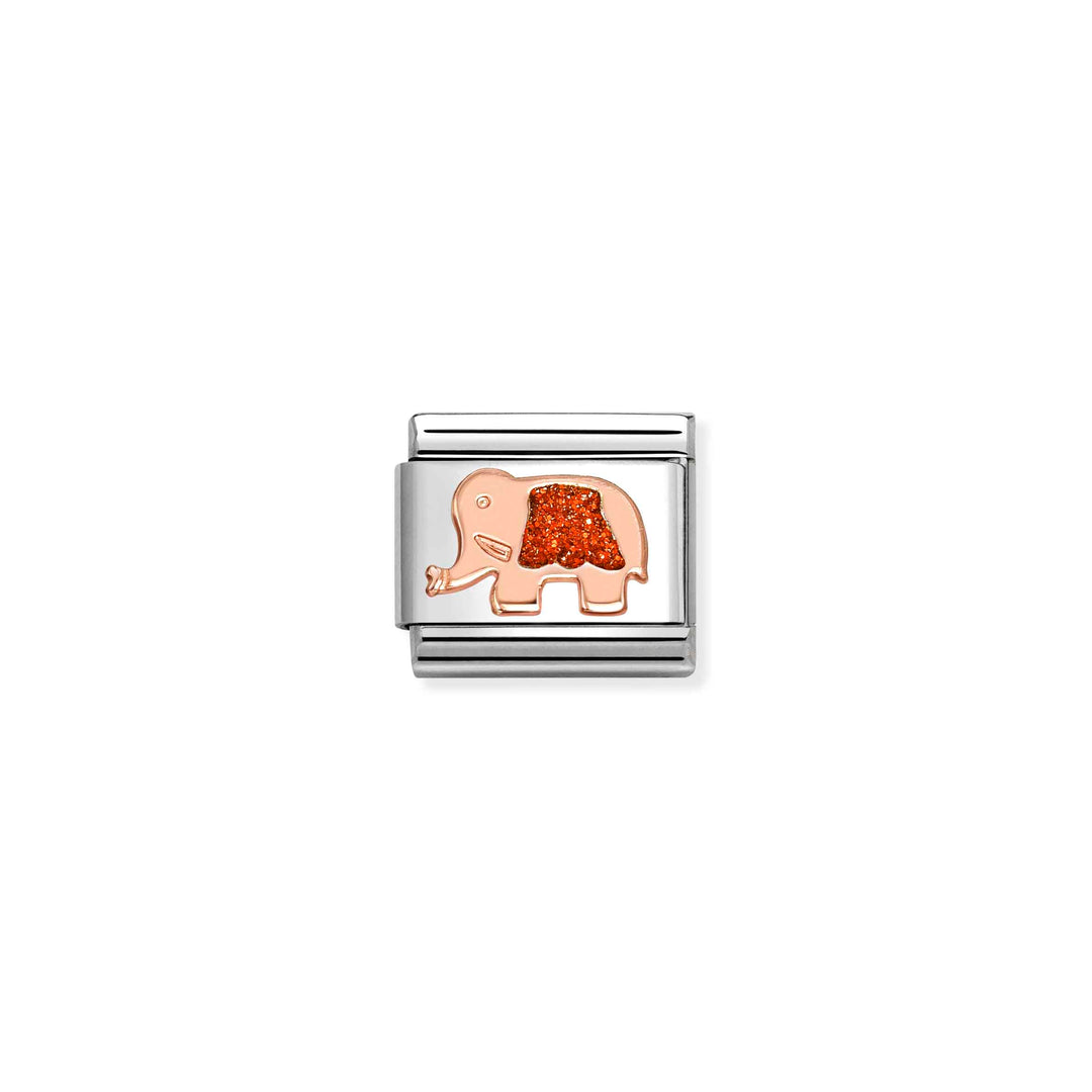 Nomination Classic Rose Gold Red Elephant Charm