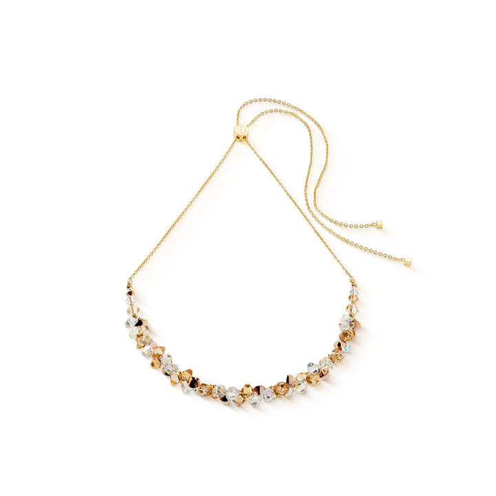 COEUR DE LION Dancing Crystals Necklace Gold-Beige Swarovski Crystals