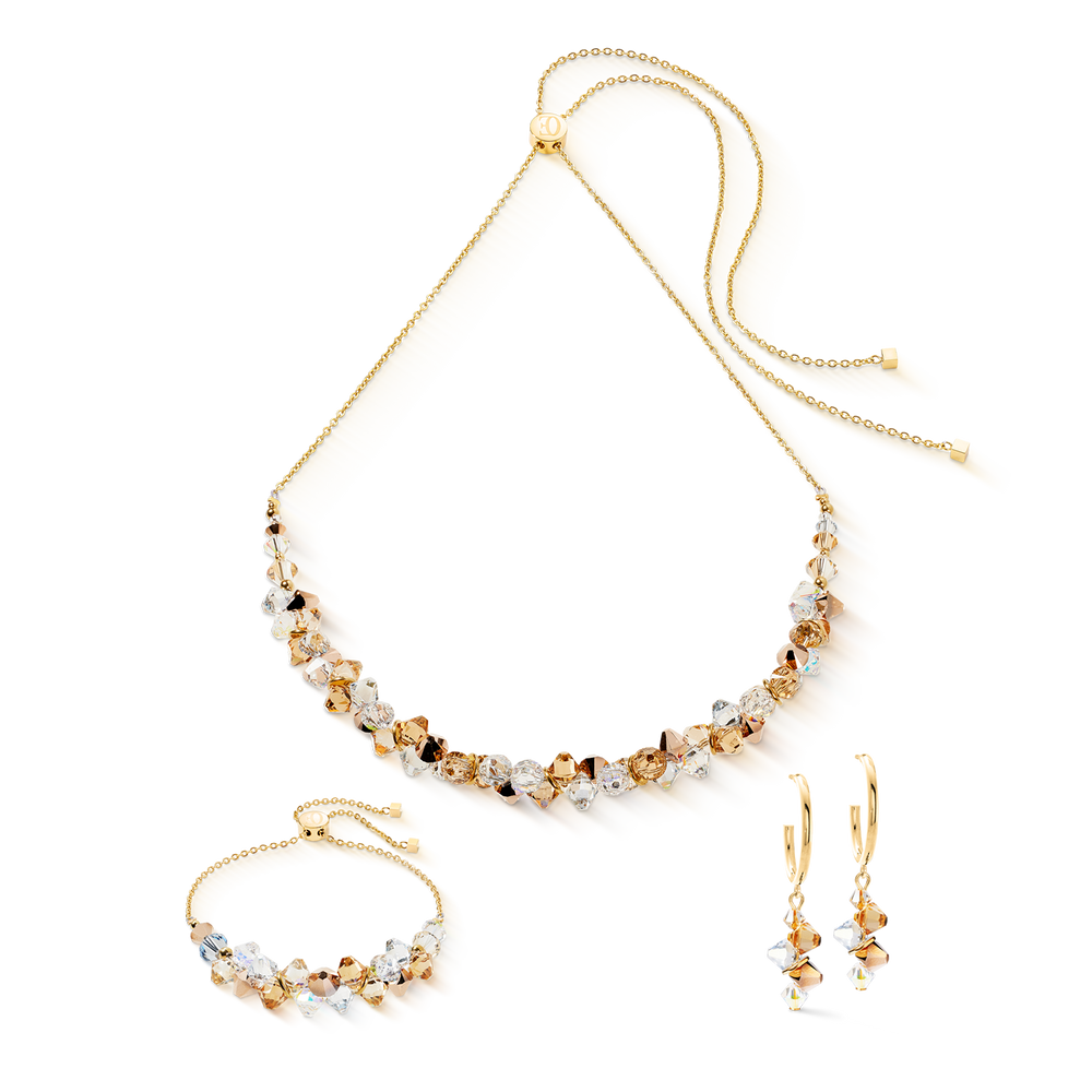 COEUR DE LION Dancing Crystals Earrings Gold-Beige Swarovski Crystals