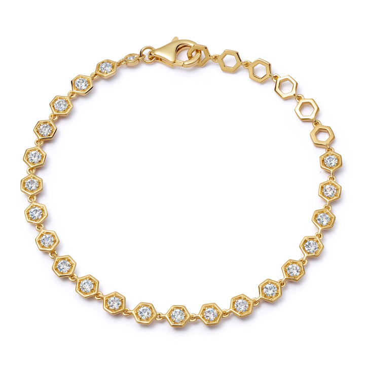 Astley Clarke Gold Vermeil Art Deco White Sapphire Tennis Bracelet