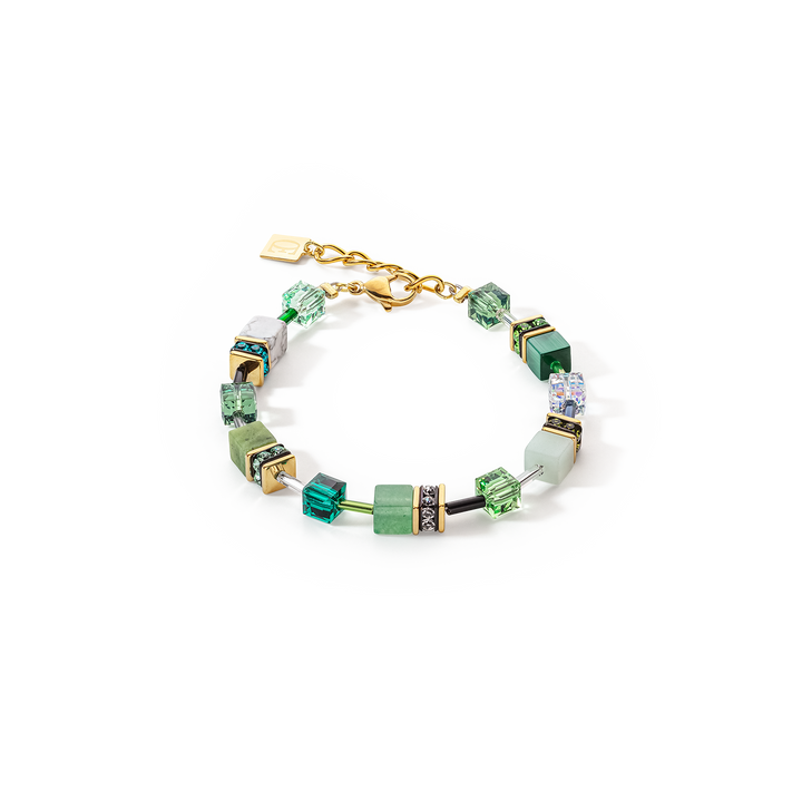 COEUR DE LION GeoCUBE® Iconic Bracelet Green Aventurine Gold