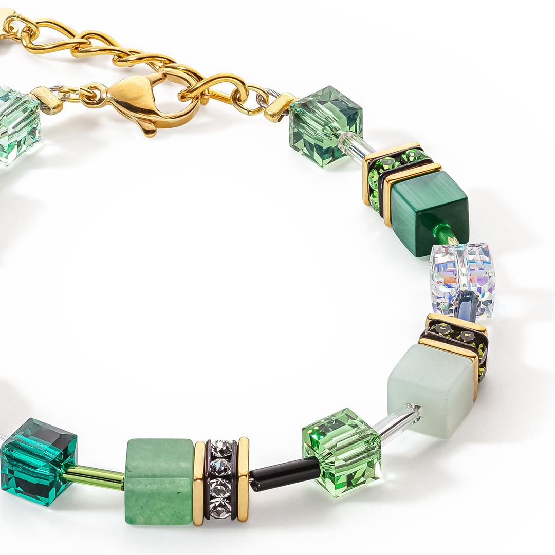 COEUR DE LION GeoCUBE® Iconic Bracelet Green Aventurine Gold