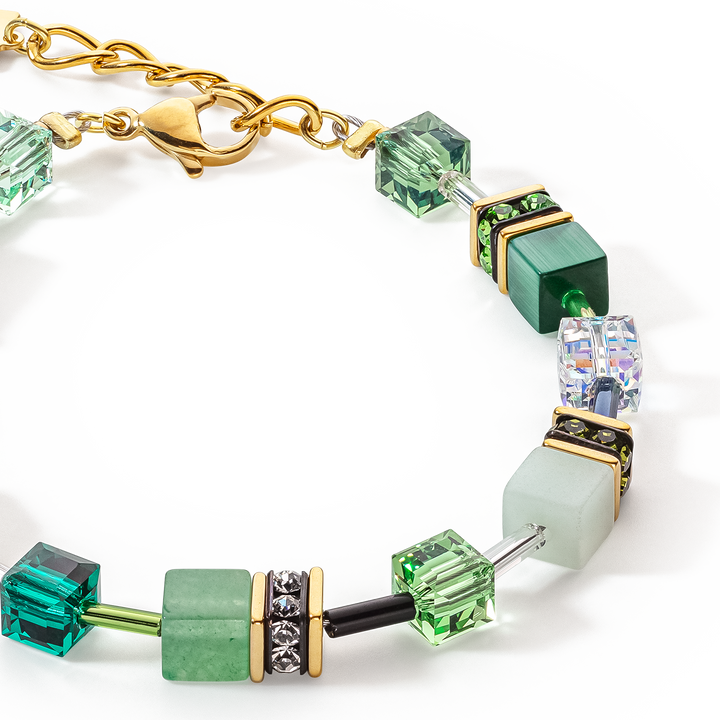 COEUR DE LION GeoCUBE® Iconic Bracelet Green Aventurine Gold
