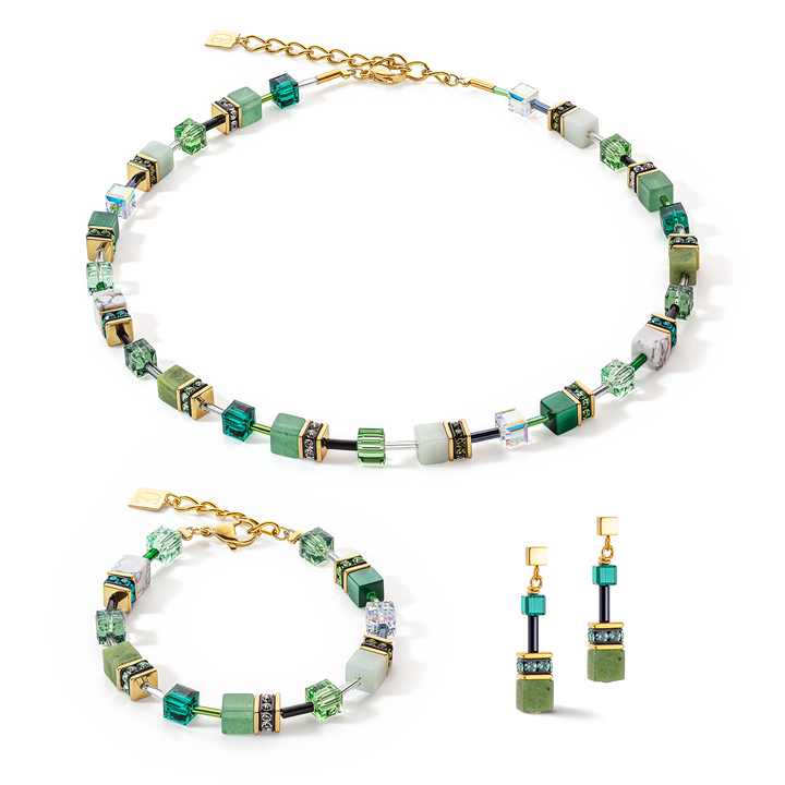 COEUR DE LION GeoCUBE® Iconic Bracelet Green Aventurine Gold