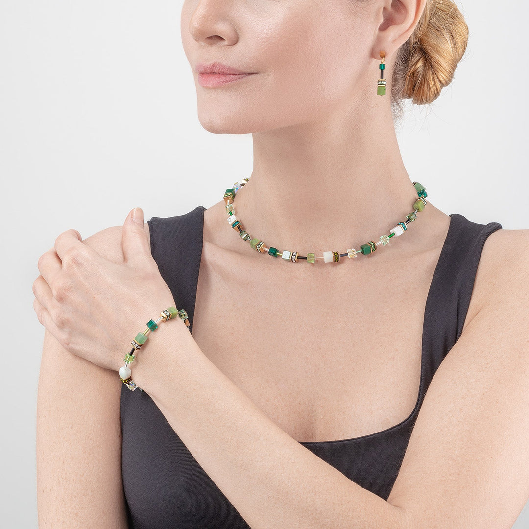 COEUR DE LION GeoCUBE® Iconic Bracelet Green Aventurine Gold