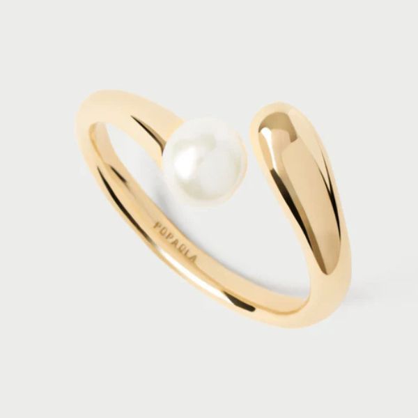 PDPAOLA Gold La Perla Pearl Ring