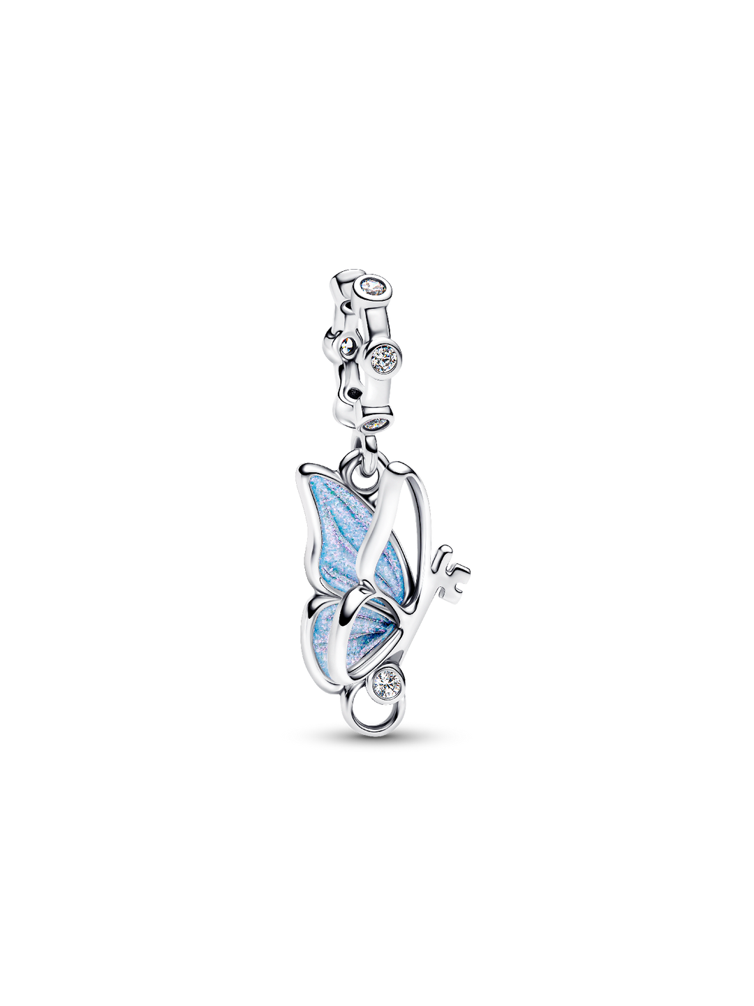 Pandora Winged Dangle Charm Sterling Silver Butterfly Key