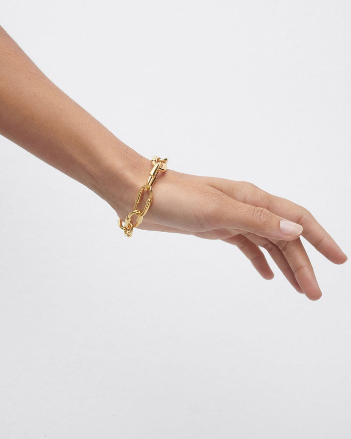 PDPAOLA Gold Loop Chain Bracelet