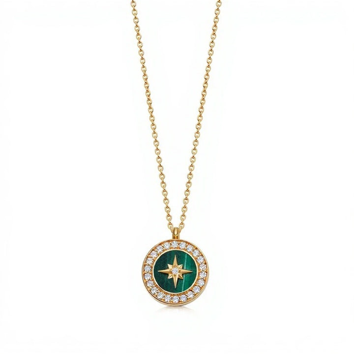 Astley Clarke Gold Vermeil Polaris Malachite Locket Necklace