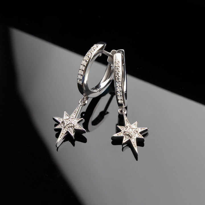 Kit Heath Celeste North Star Hinged Hoop Drop Earrings