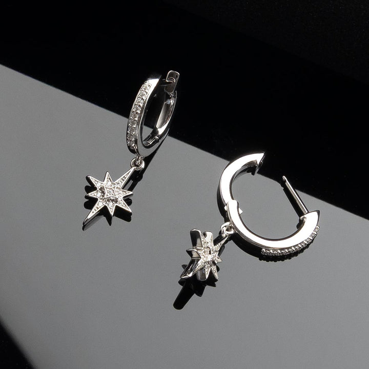 Kit Heath Celeste North Star Hinged Hoop Drop Earrings