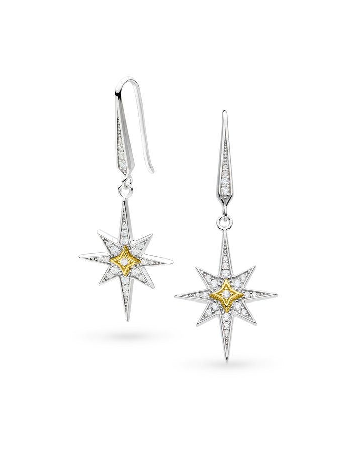 Kit Heath Mixed Metal  Céleste North Star CZ Grande Drop Earrings