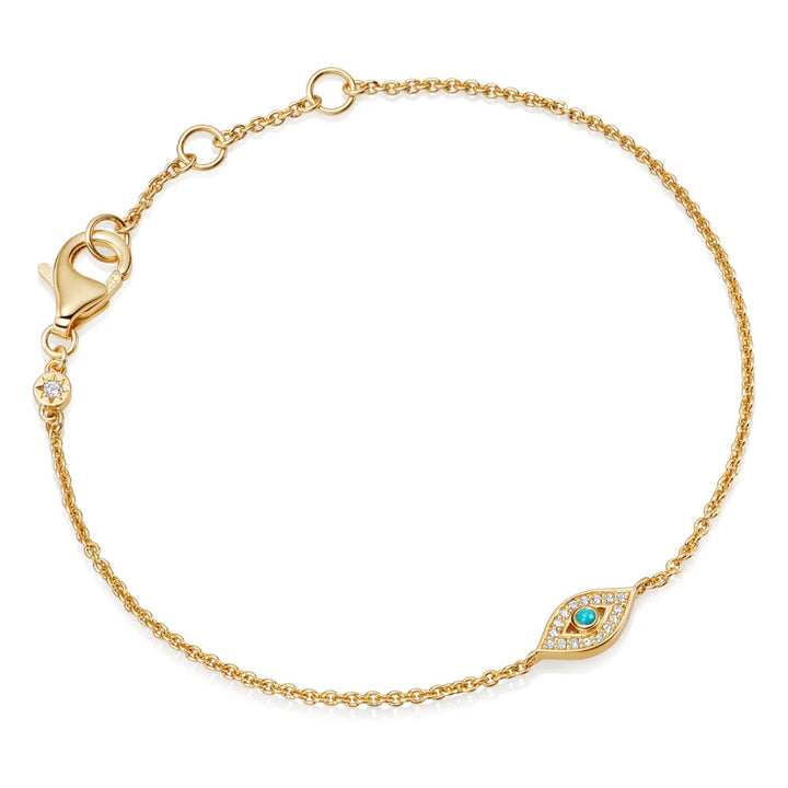 Astley Clarke Evil Eye Chain Bracelet - Gold Vermeil, Turquoise & Sapphire