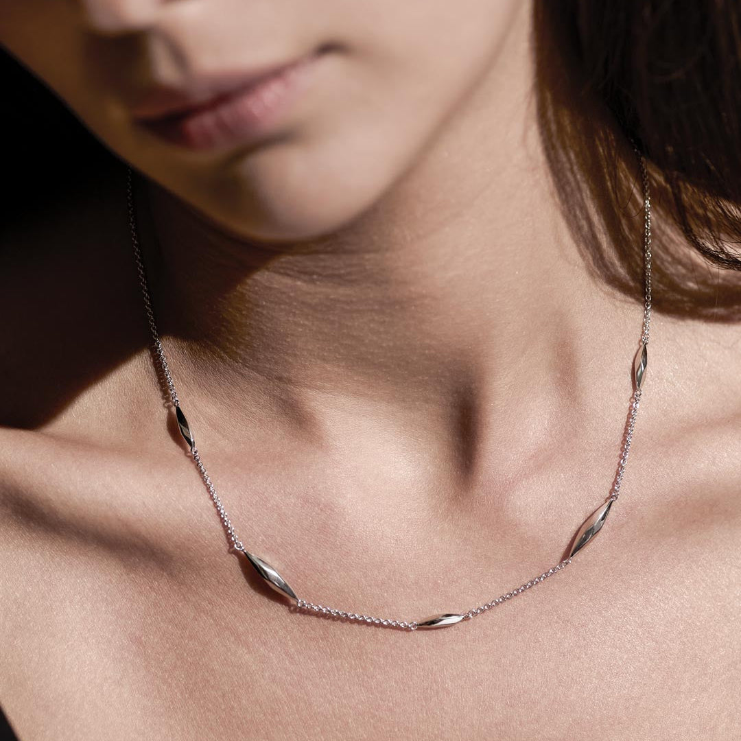 Kit Heath Glint Station Necklace Sterling Silver 45.7 cm