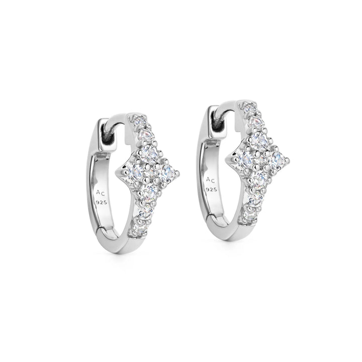 Astley Clarke Luna Light Huggie Hoop Earrings - Sterling Silver & White Sapphires