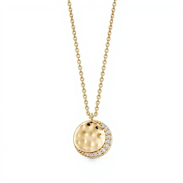 Astley Clarke Gold Vermeil Mini Lunar White Sapphire Pendant Necklace