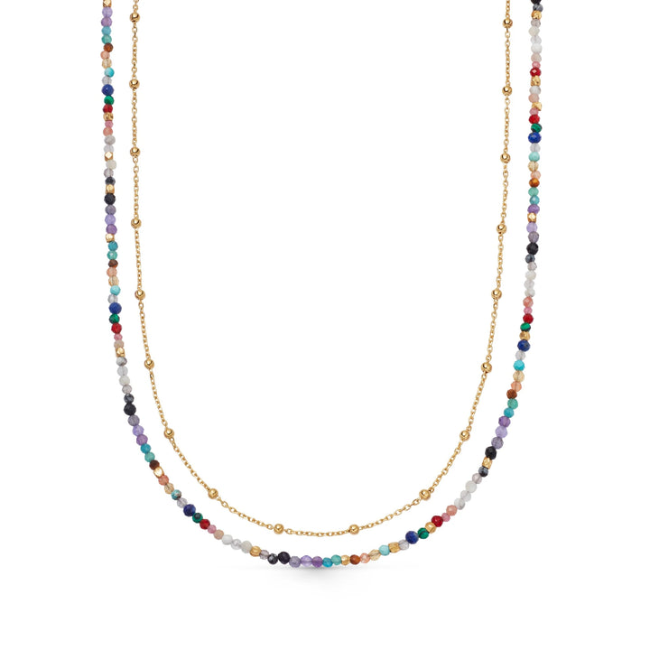 Astley Clarke Multi-Gemstone Biography Necklace - Gold Vermeil & 18 Hand-Cut Stones