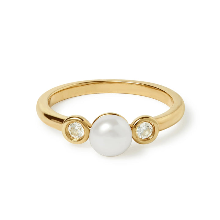 Astley Clarke Gold Pearl and Sapphire Ring