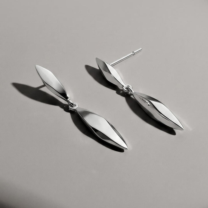 Kit Heath Glint Geo Stud Drop Earrings Sterling Silver