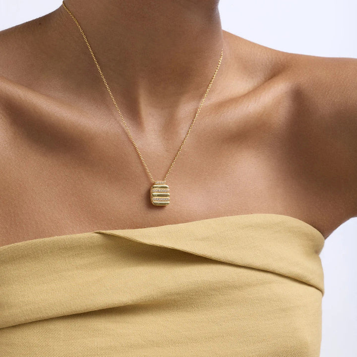Astley Clarke Gold Aurora Ridge Locket Necklace
