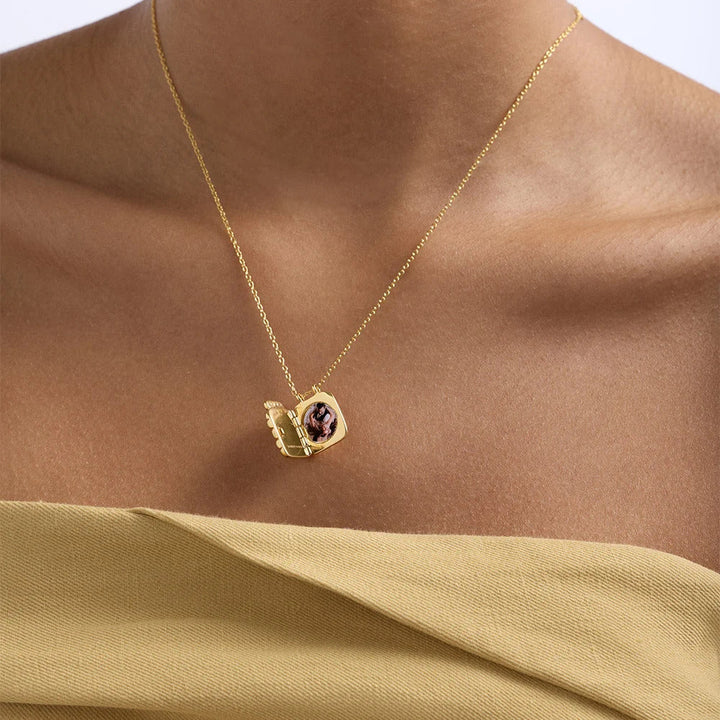 Astley Clarke Gold Aurora Ridge Locket Necklace