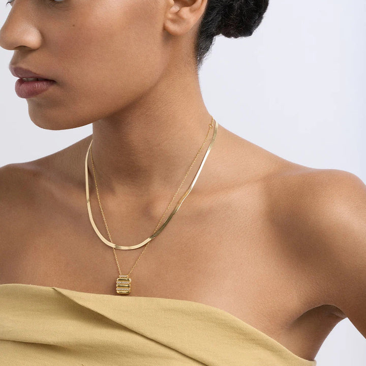 Astley Clarke Gold Aurora Ridge Locket Necklace