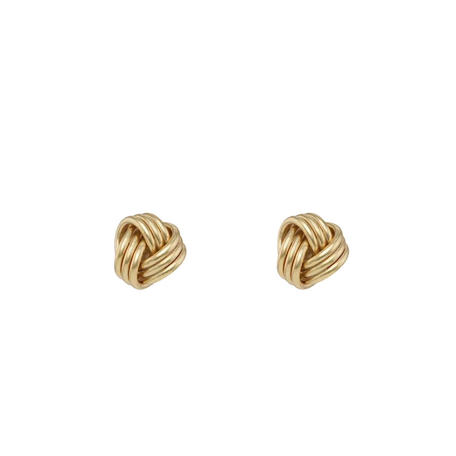 9ct Yellow Gold 6mm Knot Stud Earrings Polished Finish