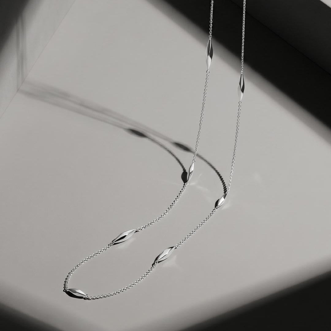 Kit Heath Glint Station Statement Necklace Sterling Silver 71.1-91.4 cm