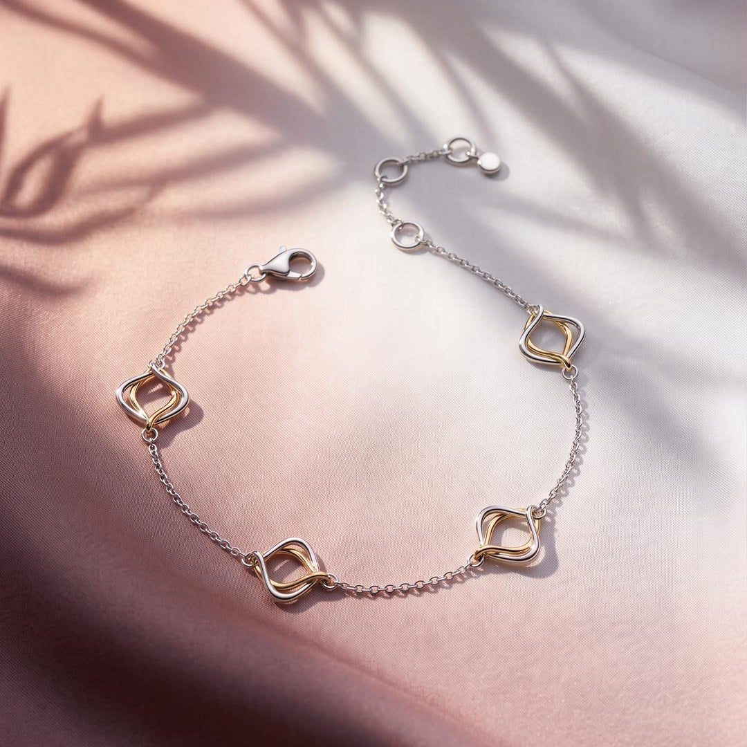 Kit Heath Silver and Gold Alicia Fine Station Bracelet