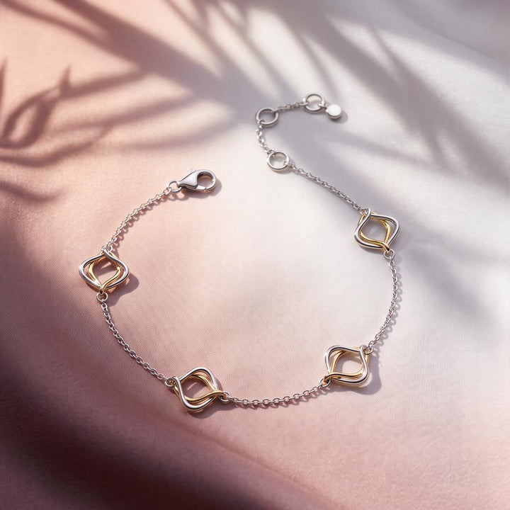 Kit Heath Silver and Gold Alicia Fine Station Bracelet