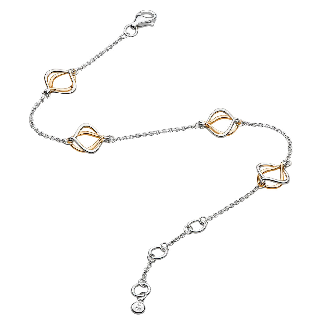Kit Heath Silver and Rose Gold Alicia Fine Station Bracelet