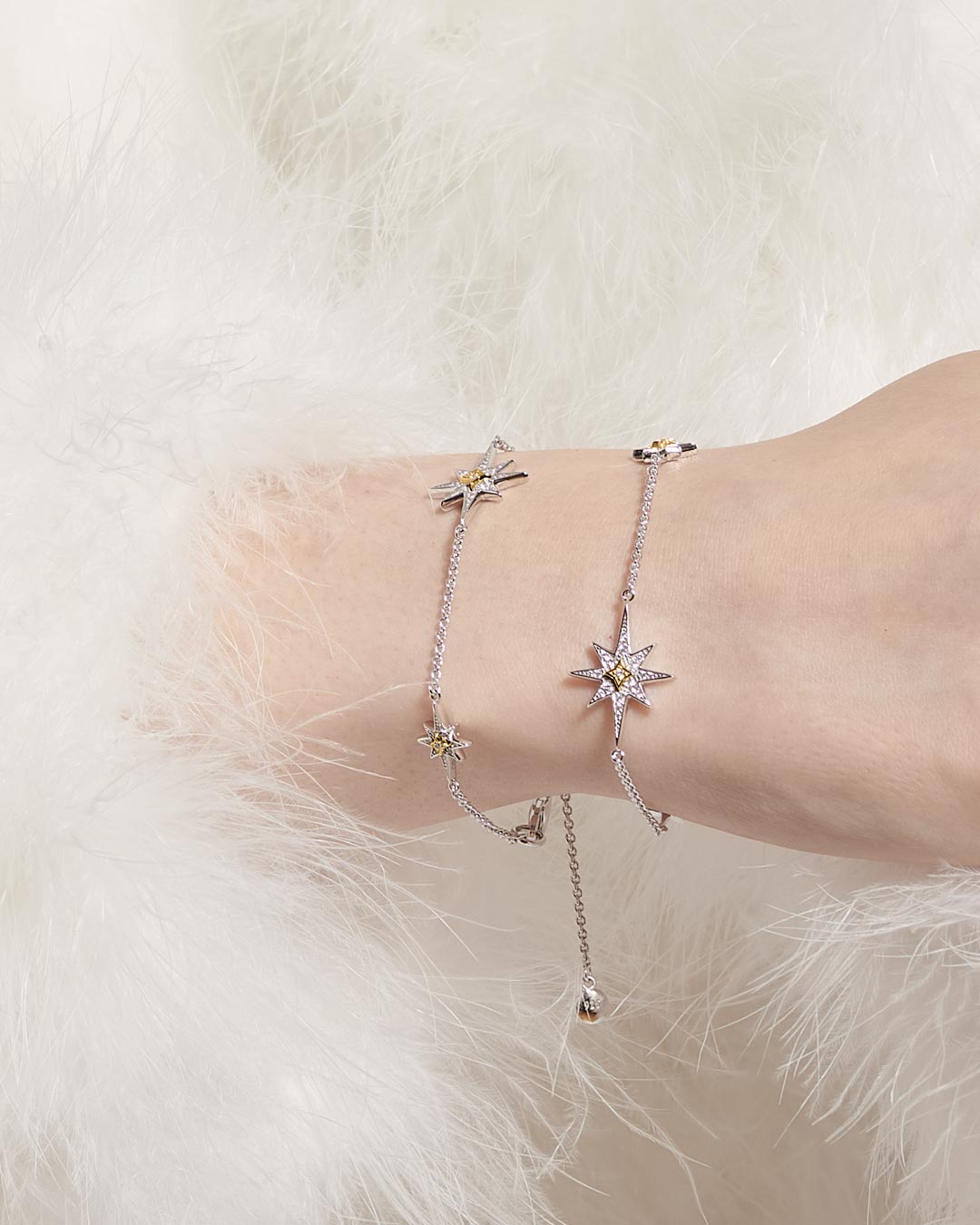 Kit Heath Mixed Metal Céleste North Star CZ Station Slider Bracelet