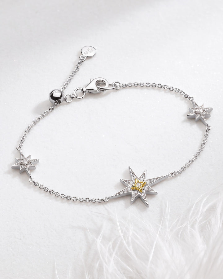Kit Heath Mixed Metal Céleste North Star CZ Station Slider Bracelet