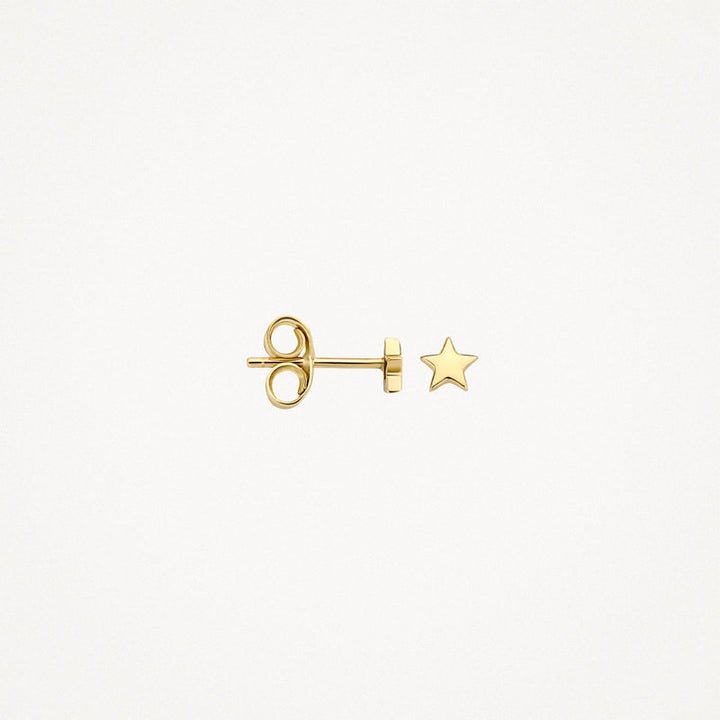 Delicate 14k Yellow Gold Star Stud Earrings - Tiny Minimalist Everyday Bling