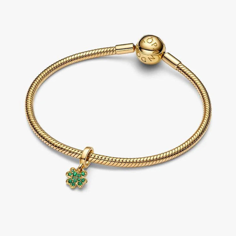 Pandora Gold Four-leaf Clover Dangle Charm