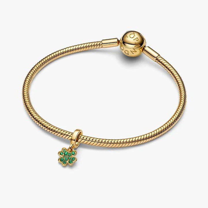 Pandora Gold Four-leaf Clover Dangle Charm
