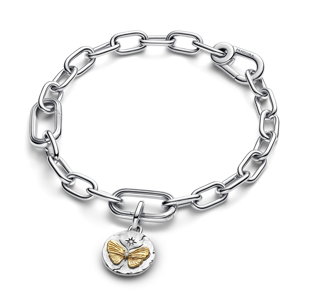 Pandora Silver and Gold Butterfly Medallion Charm