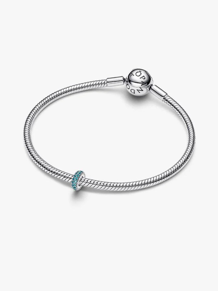 Pandora Silver Ice Blue Stone Spacer Charm