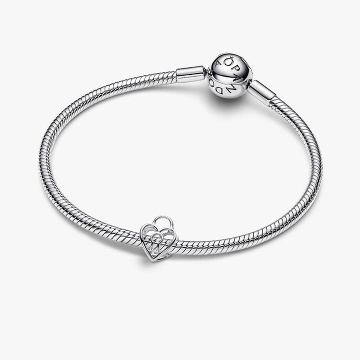Pandora Silver Openwork Heart Padlock Charm